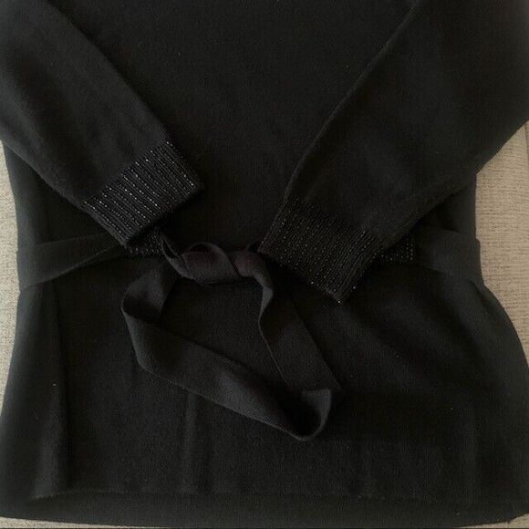 Adrianna Papell Two Piece Wool Knit Black  Skirt And Sweater Quiet Luxury  Posh - Picture 10 of 16